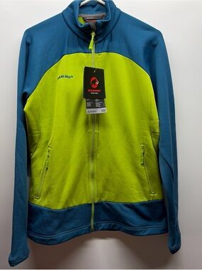 Mammut Aconcagua ML Jacket Women Large Fern Dark Pacific Polartec Fleece NWT